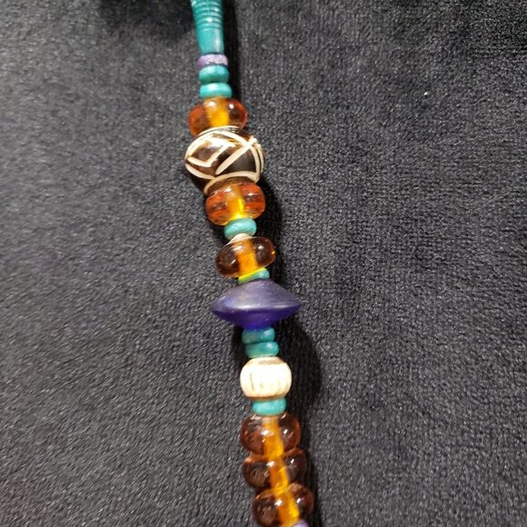 Womens Multi Stone & Turquoise Single Stand Fashion Jewellery Necklace - Picture 4 of 6